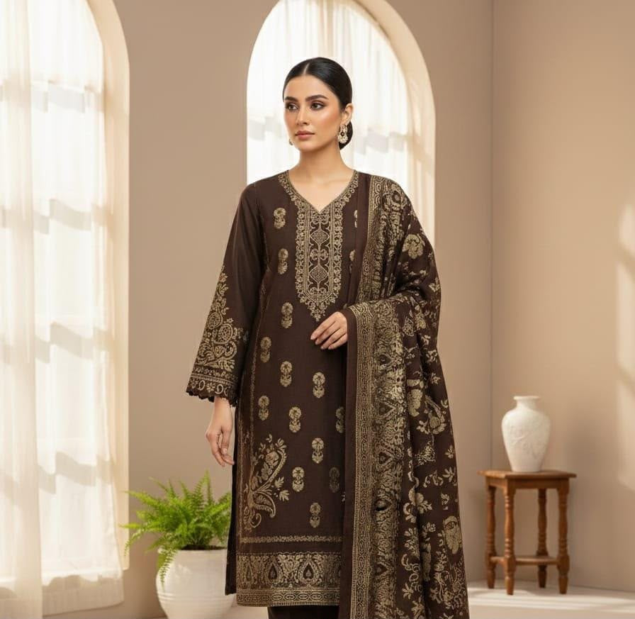 Dhanak 3PC Suit | Premium Pakistani Winter Collection