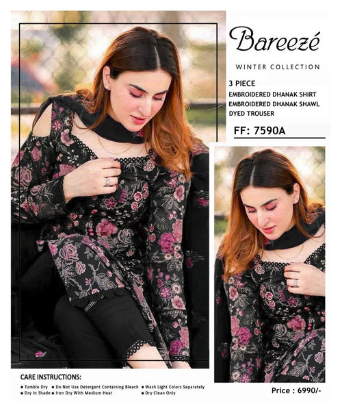 DHANAK EMBROIDERED 3PC SUIT