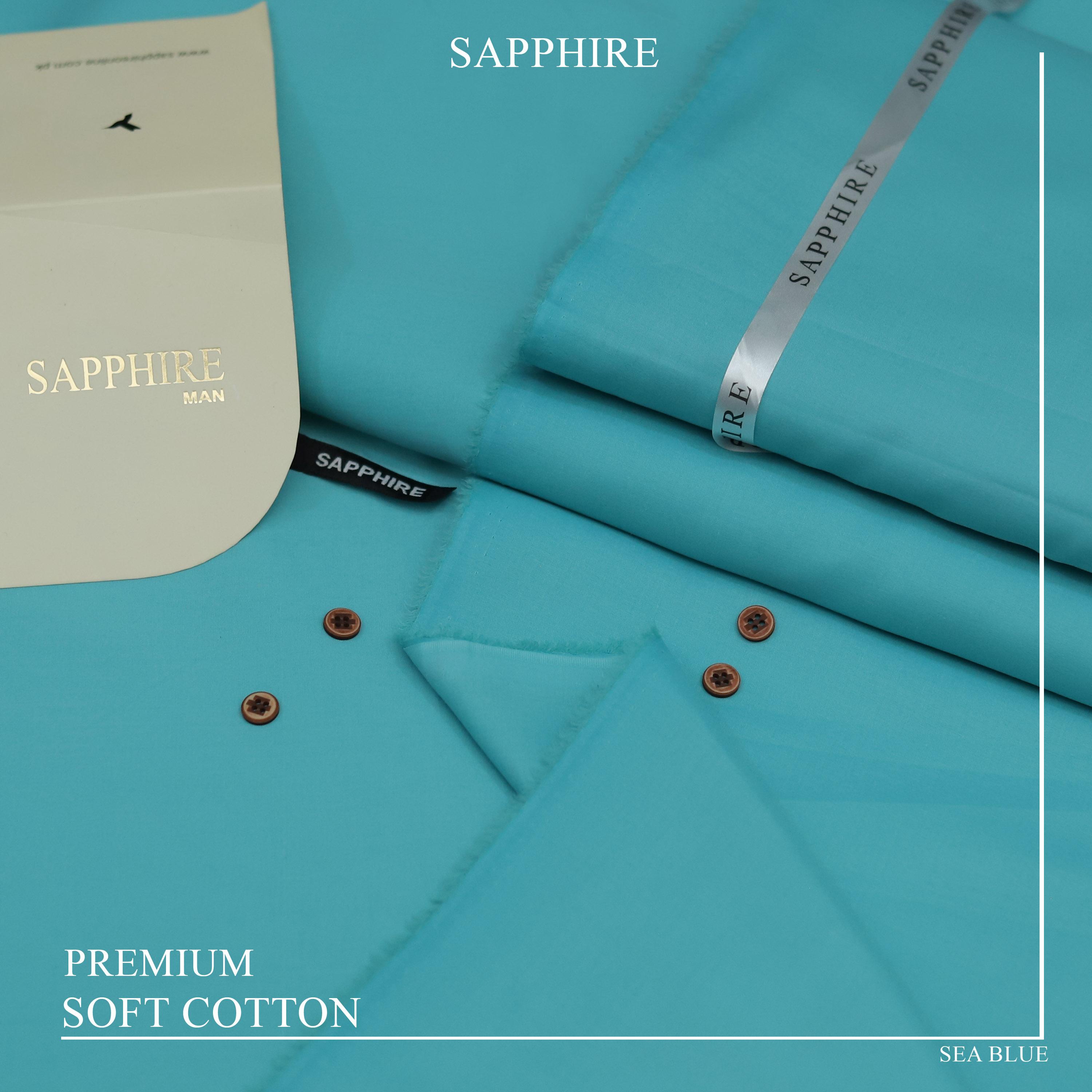Sapphire Premium Soft Cotton Unstitched Suit – Dark Gray