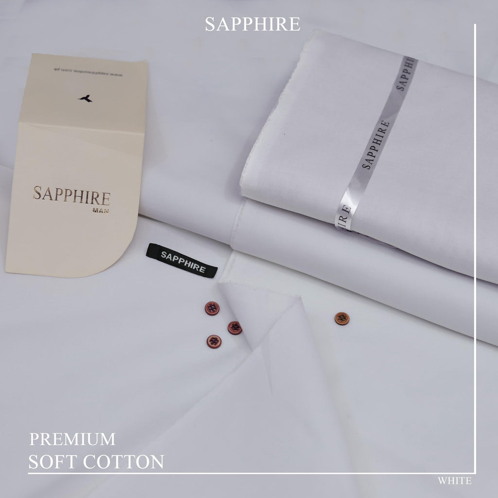 Sapphire Premium Soft Cotton Unstitched Suit – Dark Gray