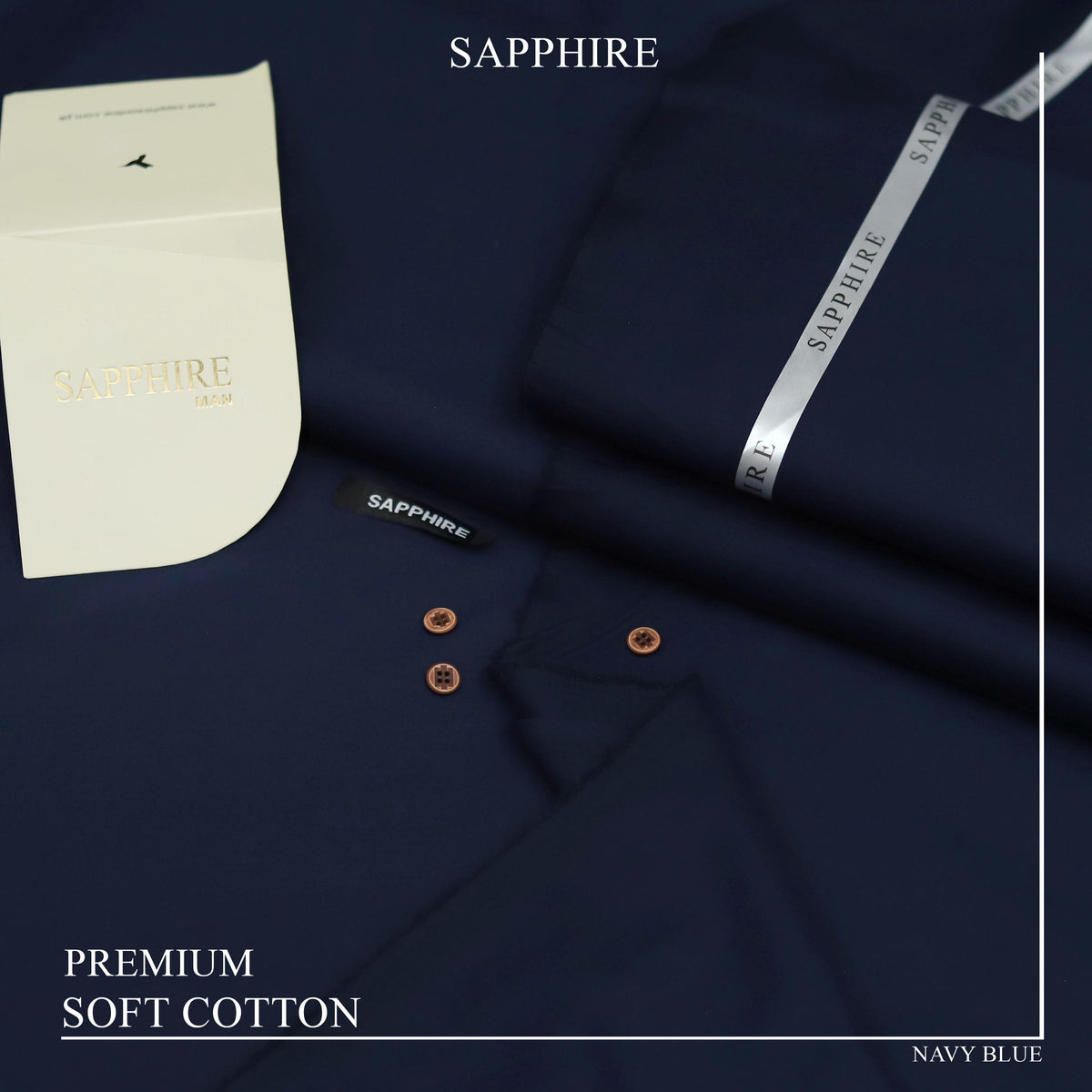Sapphire Premium Soft Cotton Unstitched Suit – Dark Gray