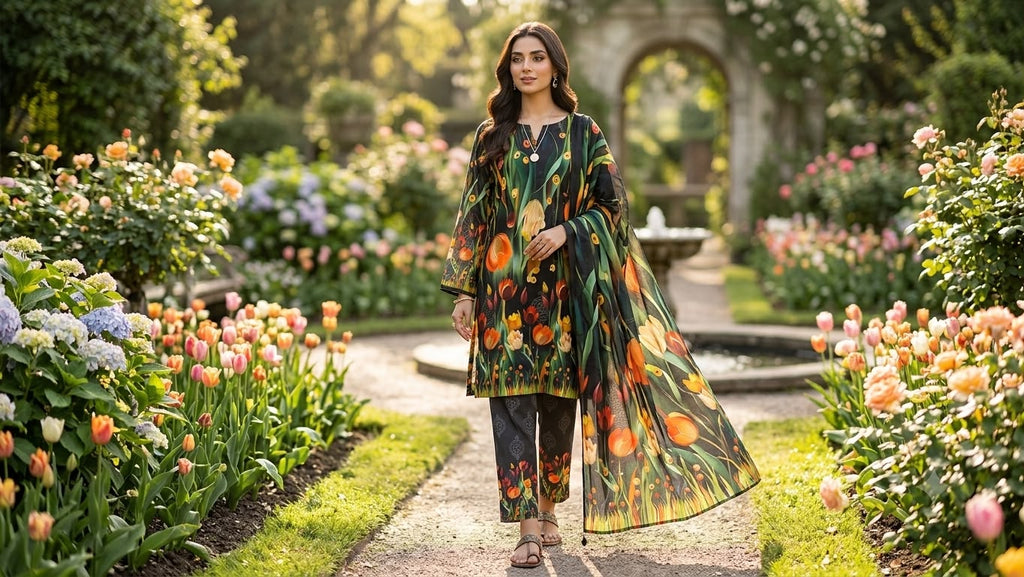 Rangon Ki Dunya: Printed 3PC Unstitched