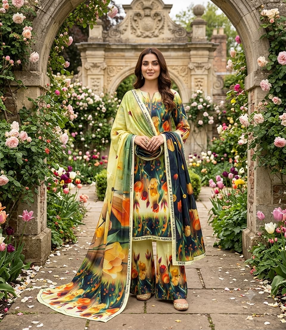 Rangon Ki Dunya: Printed 3PC Unstitched