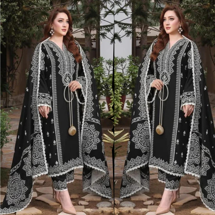 Aneela’s Heritage: Embroidered 3-Piece Collection