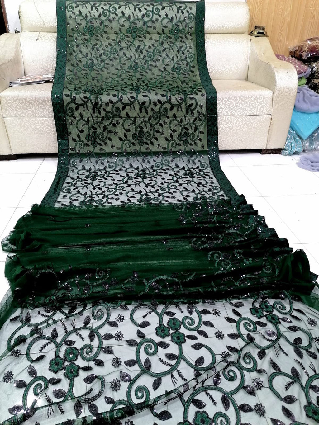 Premium Net Fabric  🌸 Heavy Net Embroidered Pallu 🌸 7 Gaz Complete Saree  🌸 Elegant Indian Style Design 🌸 Soft, Graceful & Party Wear Collection