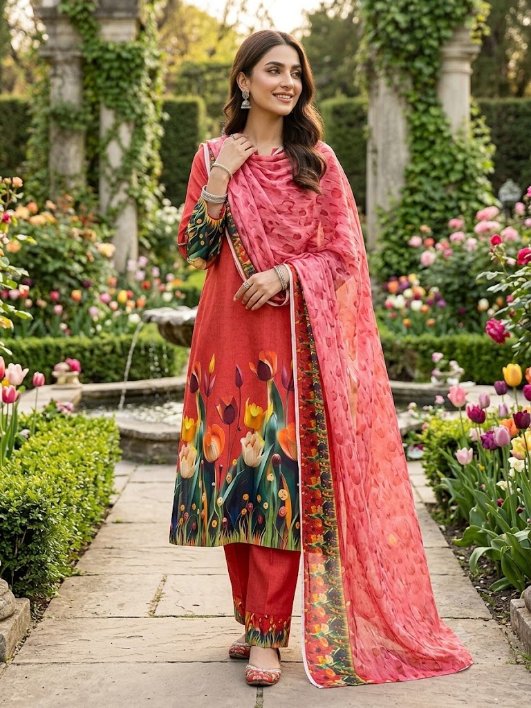 Rangon Ki Dunya: Printed 3PC Unstitched