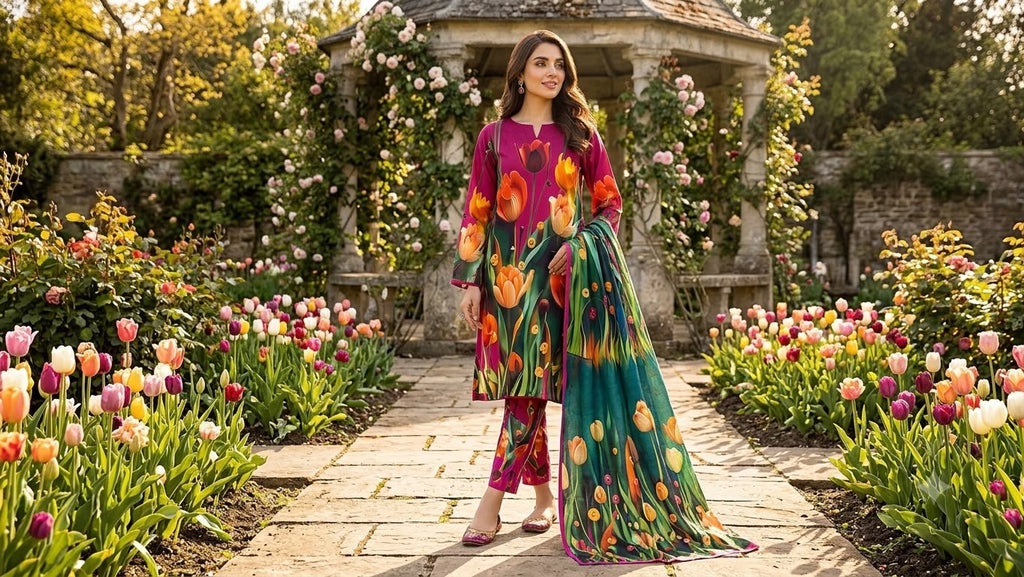Rangon Ki Dunya: Printed 3PC Unstitched