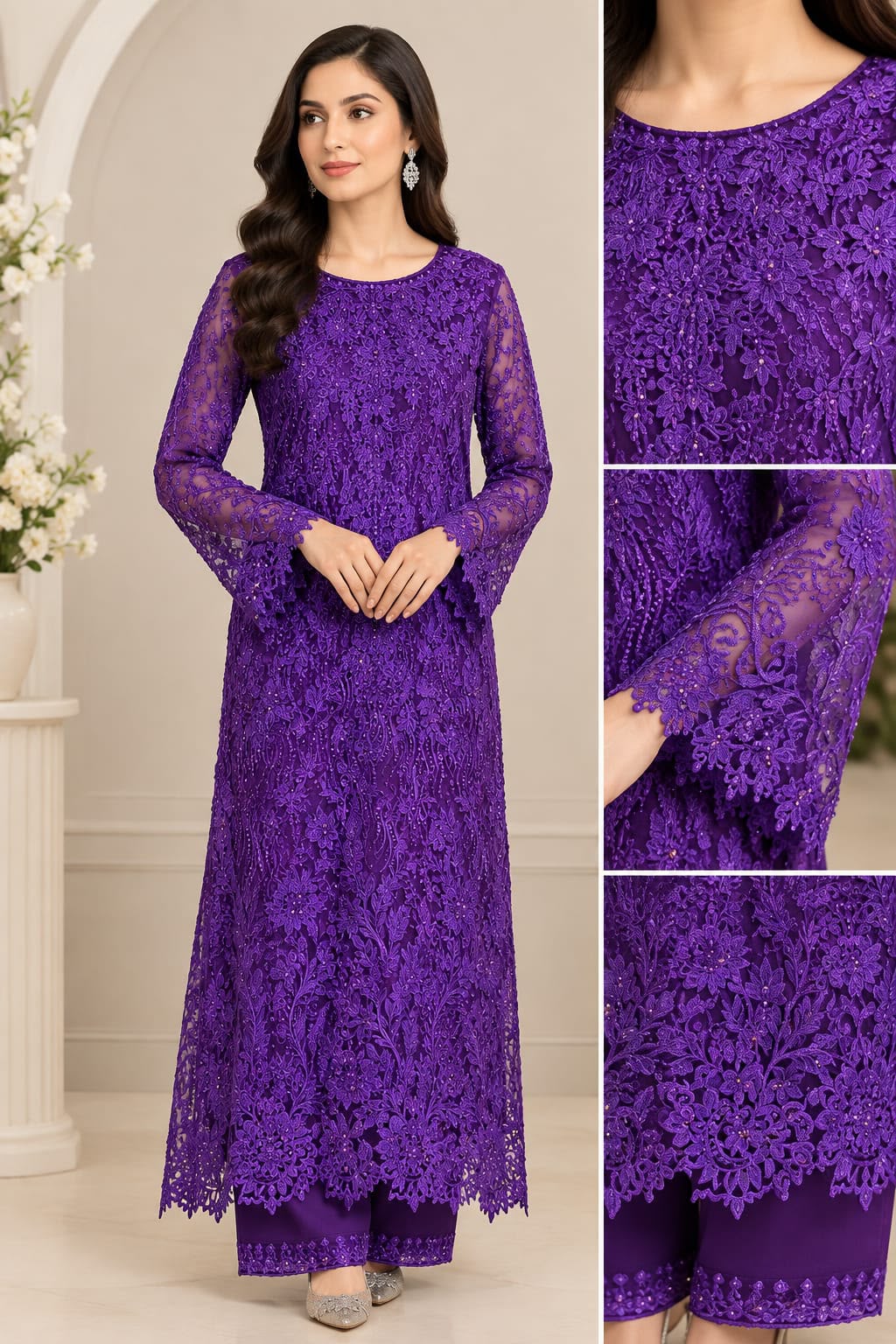 Black Embroidered 2 Piece Suit | Pakistani Party Wear