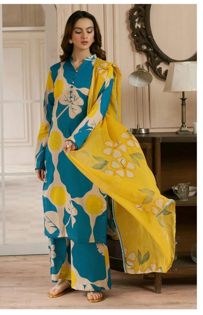 Bin Saeed Luxury Digital Print Airjet Khaddar Suit | Pakistani Winter Wear