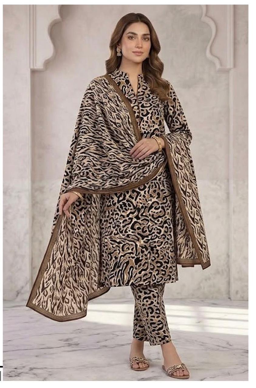 Bin Saeed Luxury Digital Print Airjet Khaddar Suit | Pakistani Winter Wear
