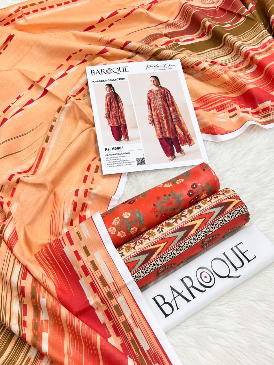 Printed Slub Khaddar 3 Piece Suit for Women | Prime Textile