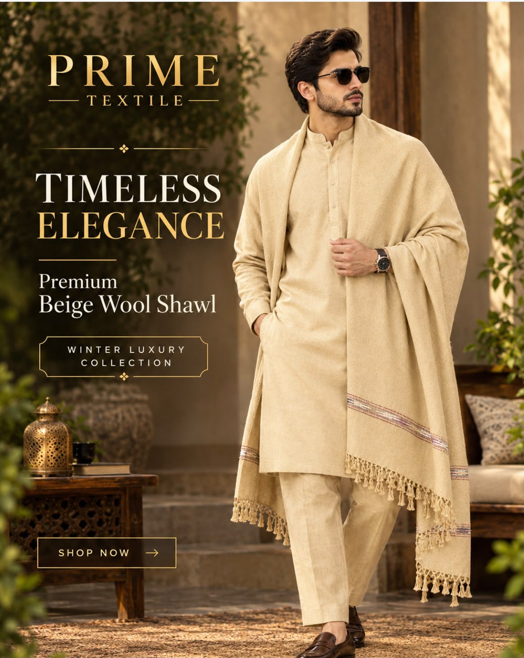 Royal Kashmiri Pure Wool Shawl for Men