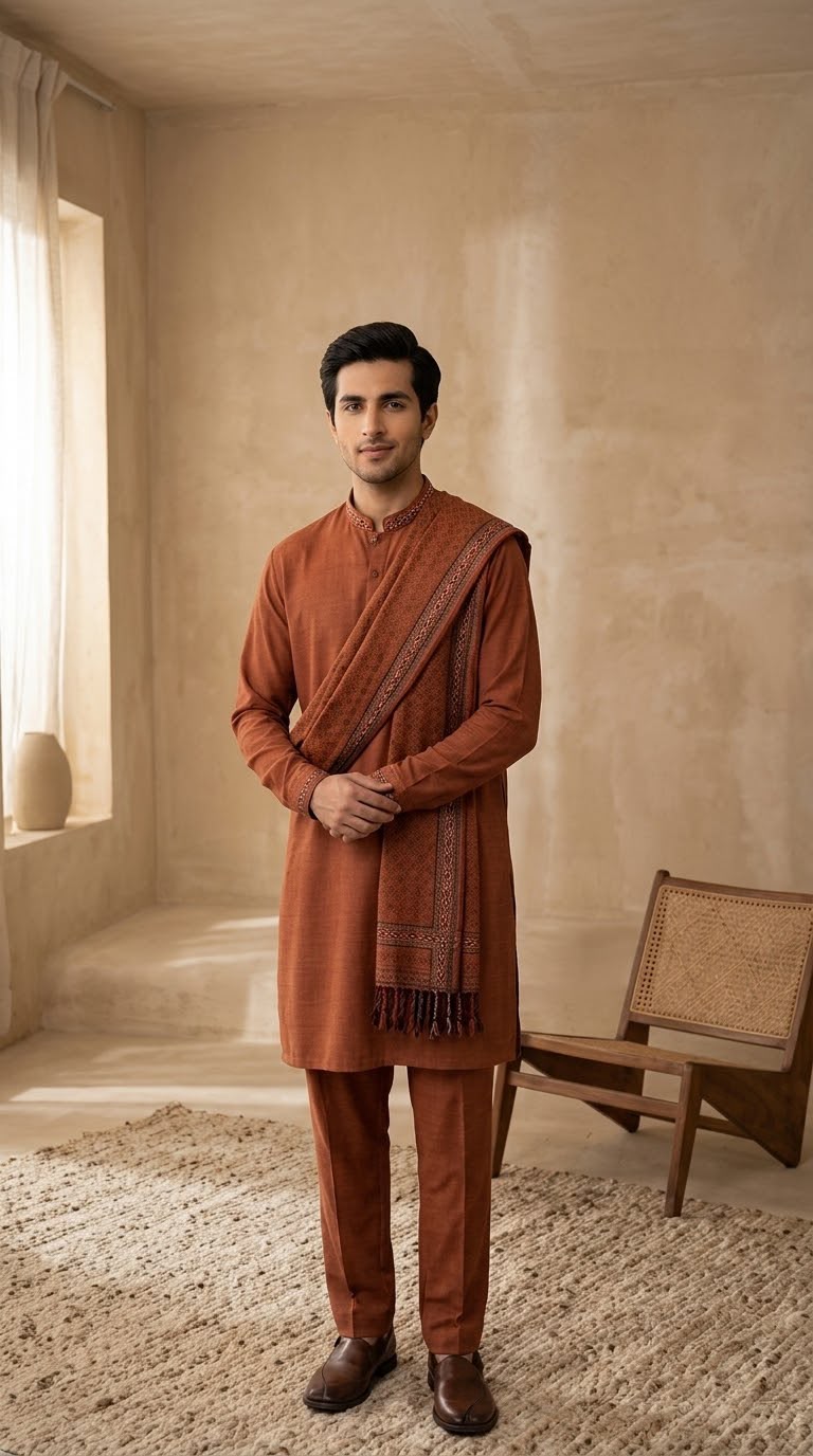 Royal Kashmiri Pure Wool Shawl for Men