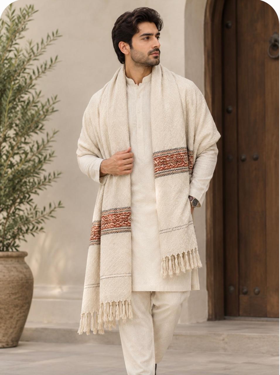 Royal Kashmiri Pure Wool Shawl for Men