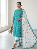 Turquoise 3 Piece Lawn Suit